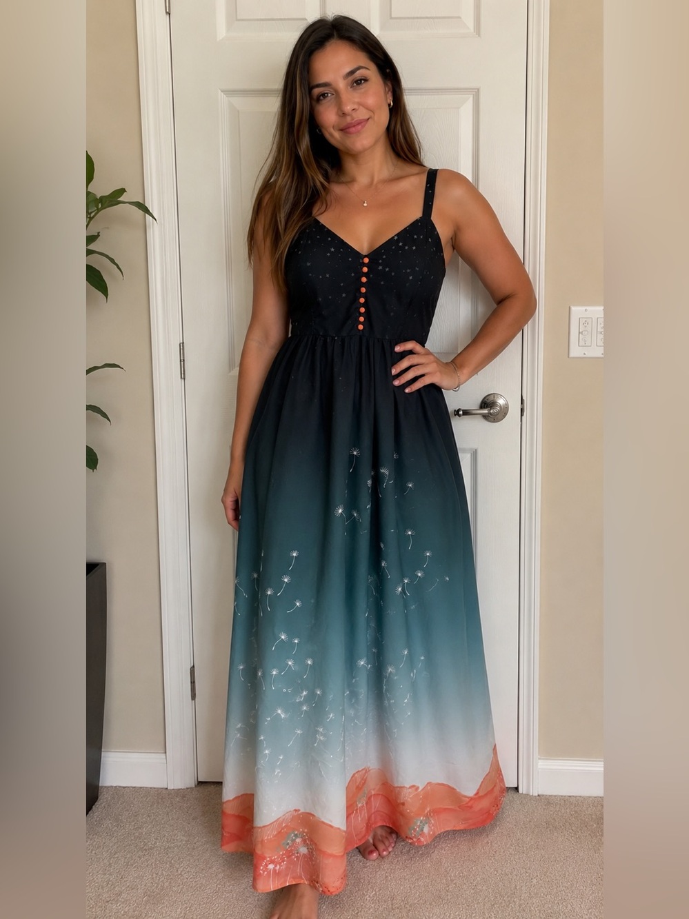 Dama da Noite” maxi dress, size 46, L/XL